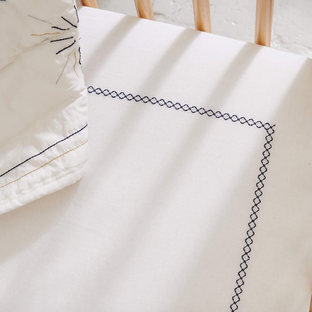 Crate & Barrel Sun and Moon Organic Fitted Crib Sheet